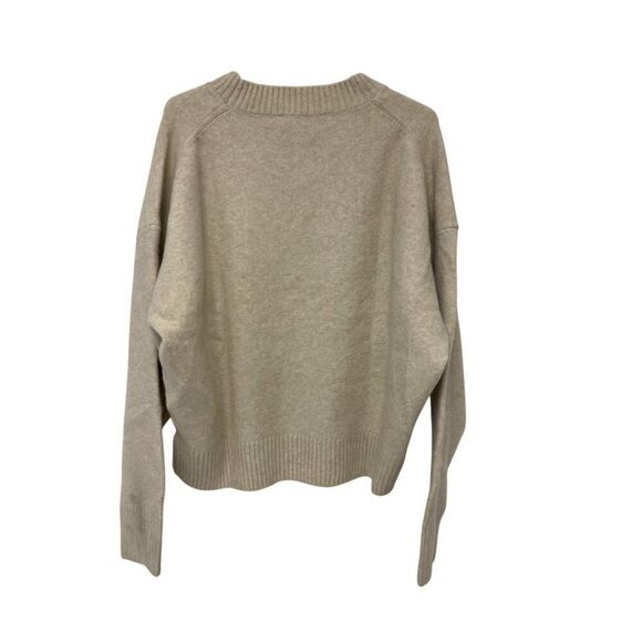 Zara Womens Sweater L Ecru Beige Pullover Crew Neck Cozy Soft Knit 2142/168 NWT - Picture 4 of 11